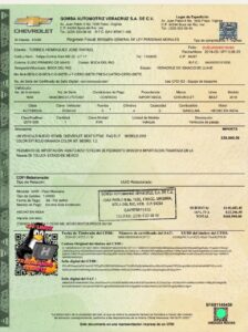 FACTURA AMDA CHEVROLET